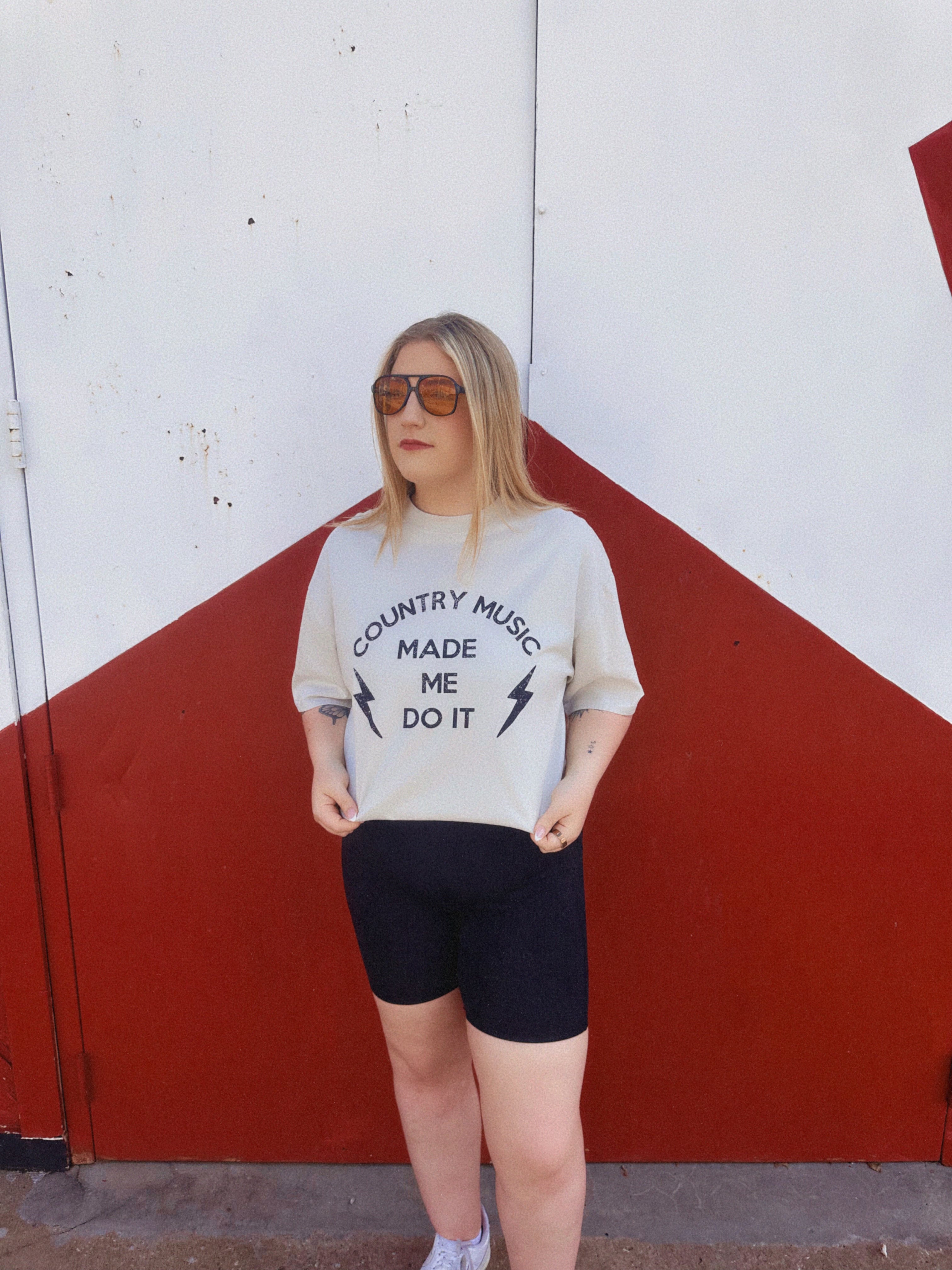 Country Music Made Me Do It -- Oversized faded t-shirt