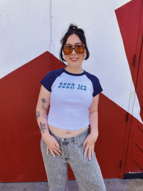 Beer Me Women’s micro rib raglan baby tee