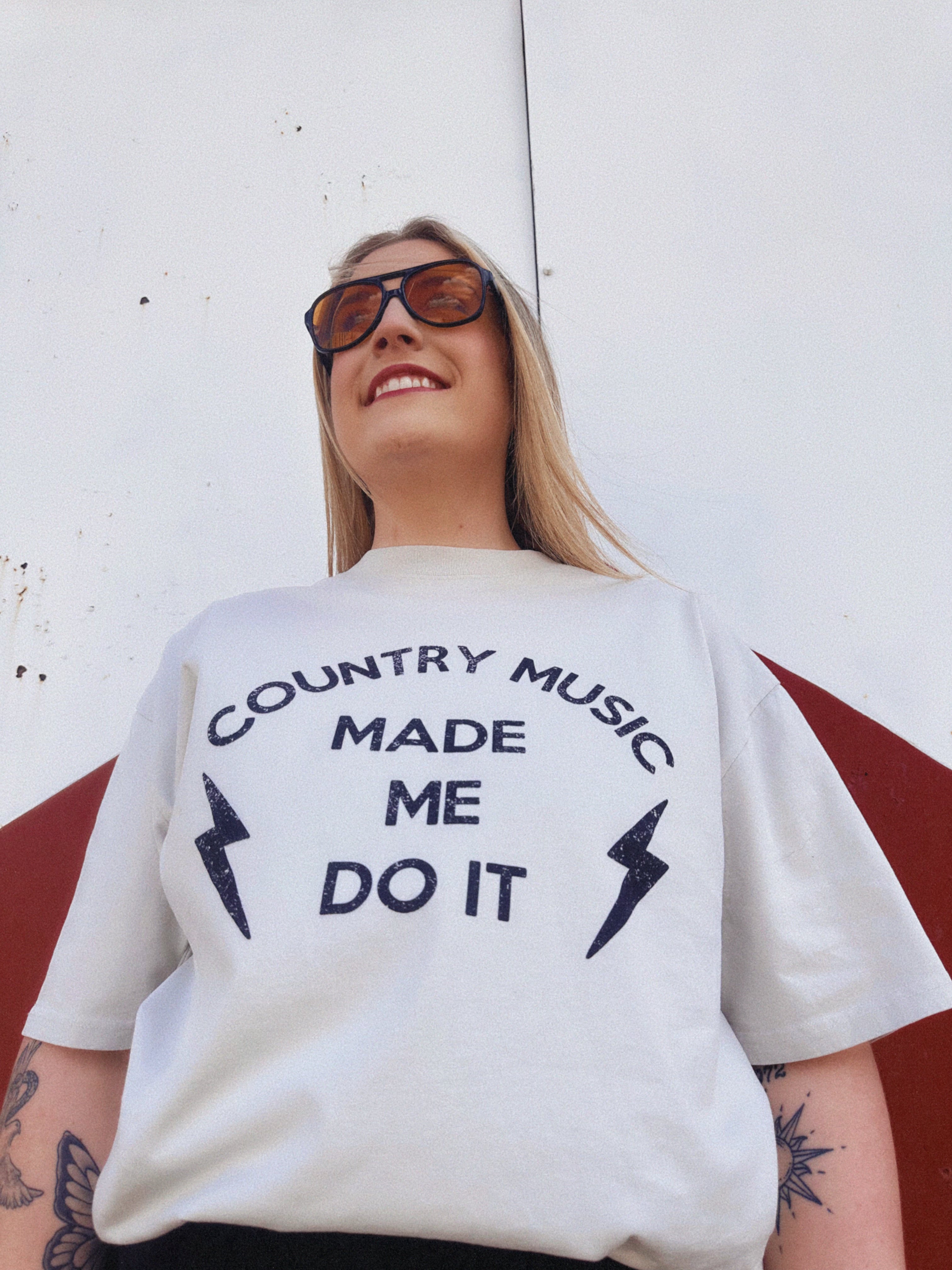 Country Music Made Me Do It -- Oversized faded t-shirt